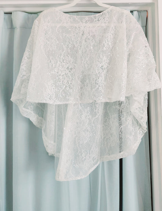 Paloma Blanca Beaded Lace Cape